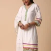 White Cotton Kurta Dhoti Set