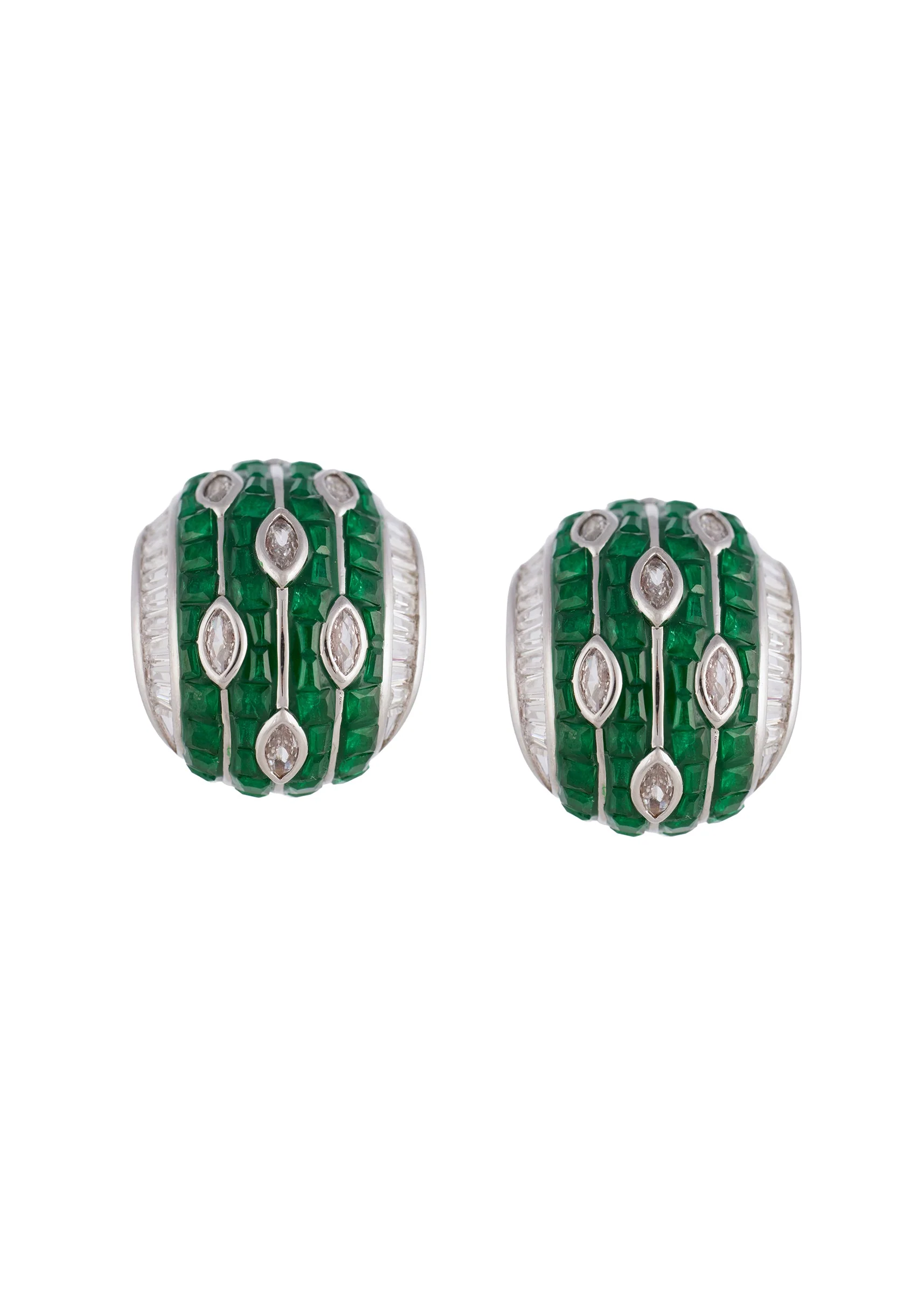 970-green-silver-diamond-earrings-with-timeless-detail-2.webp Green Silver Diamond Earrings With Timeless Detail