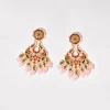 Multi Baby Pink Earrings With Pachi Kundan