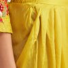 Yellow Silk Kurta Dhoti Set With Resham Embroidery And Tassel Details