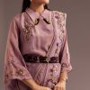 Lavender Zardosi Kurta With Embroidered Dupatta Belt