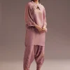 Lavender Zardosi Kurta With Embroidered Dupatta Belt