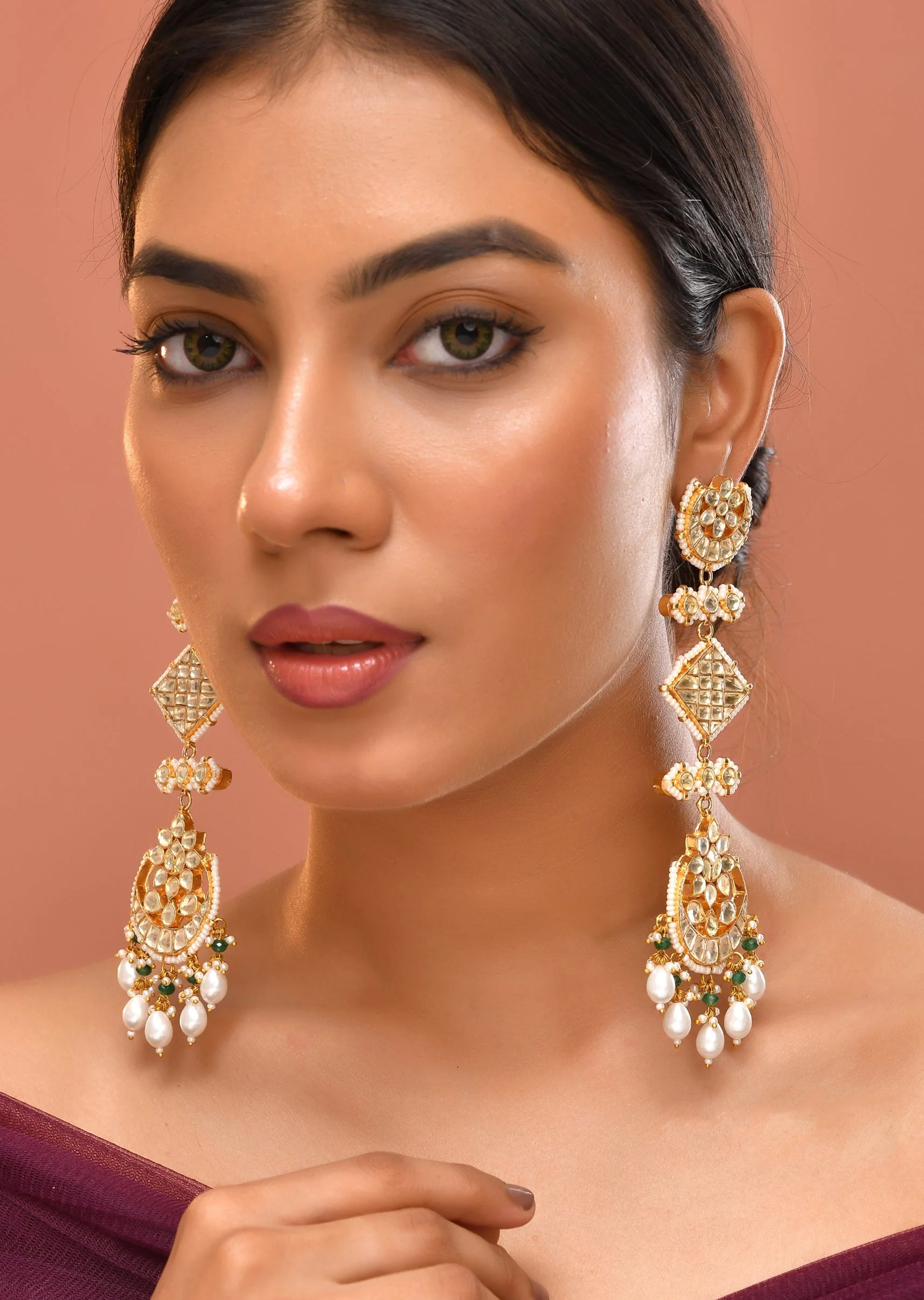 973-white-gold-earrings-with-pachi-kundan-1.webp White Gold Earrings With Pachi Kundan