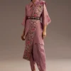 Lilac Zardosi Motif Kurta Dupatta Belt Set