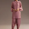 Lilac Zardosi Motif Kurta Dupatta Belt Set