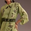 Light Green Zardosi Kurta With Embroidered Dupatta Belt