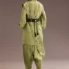Light Green Zardosi Kurta With Embroidered Dupatta Belt