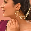 977-white-kundan-layered-bead-drop-earchain-set-1.webp White Kundan Layered Bead Drop Earchain Set