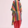 Green Multicolored Embroidered Dhoti Set
