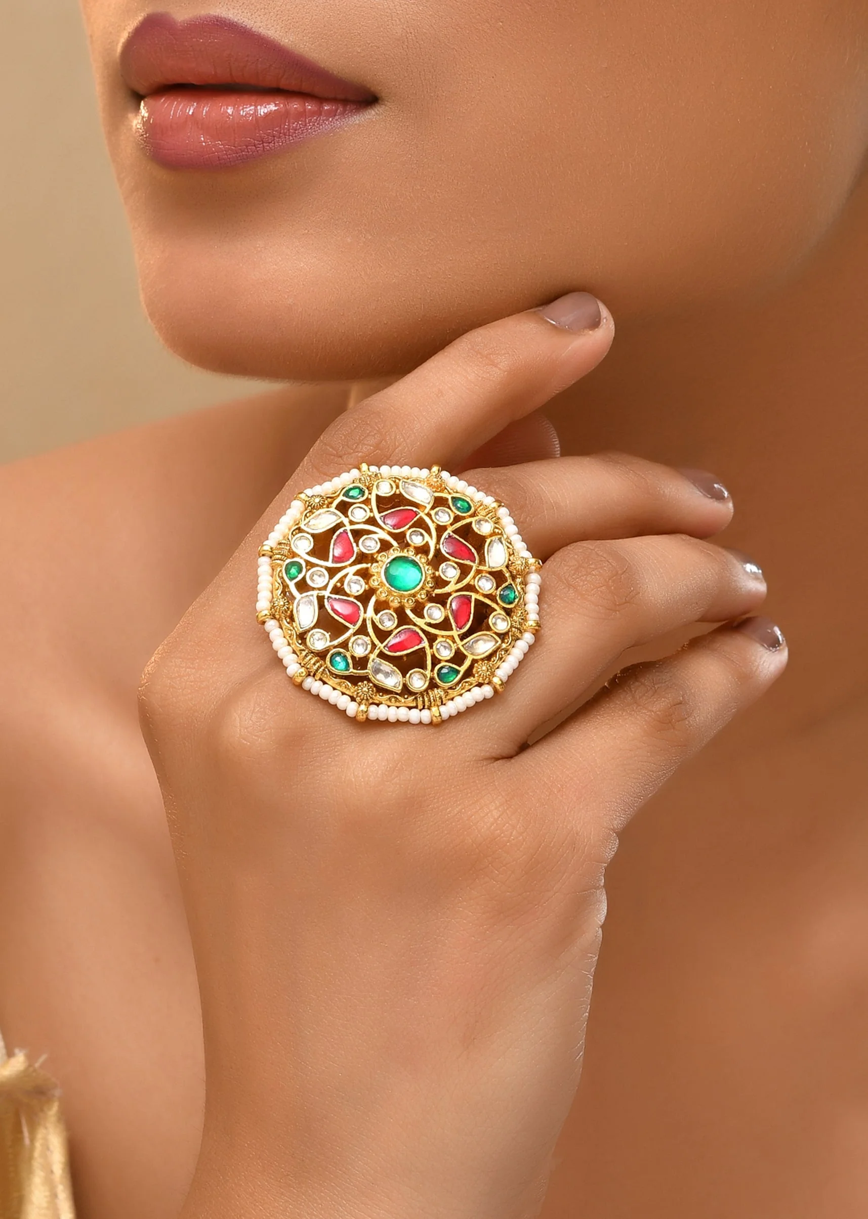 978-multi-kundan-encrusted-circular-ring-1.webp Multi Kundan Encrusted Circular Ring