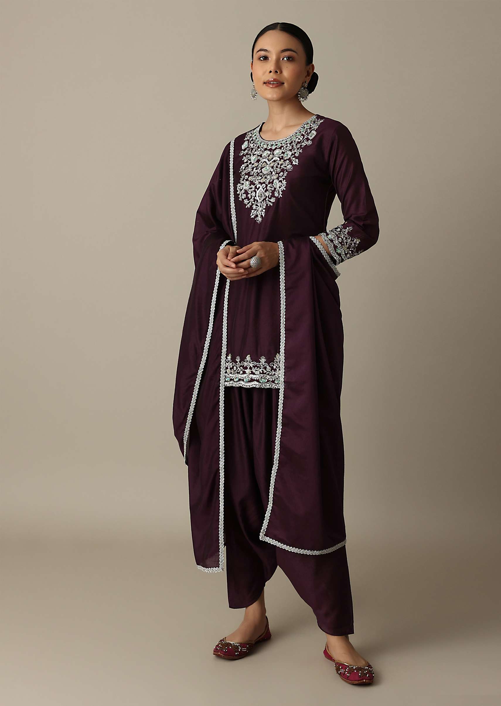 9785-gorgeous-wine-embroidered-silk-kurta-set-1.jpg Gorgeous Wine Embroidered Silk Kurta Set