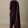 Gorgeous Wine Embroidered Silk Kurta Set