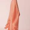 Peach Jacket And Dhoti Set With Mirror Work