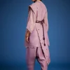 Lavender Tissue Embroidered Dhoti Set
