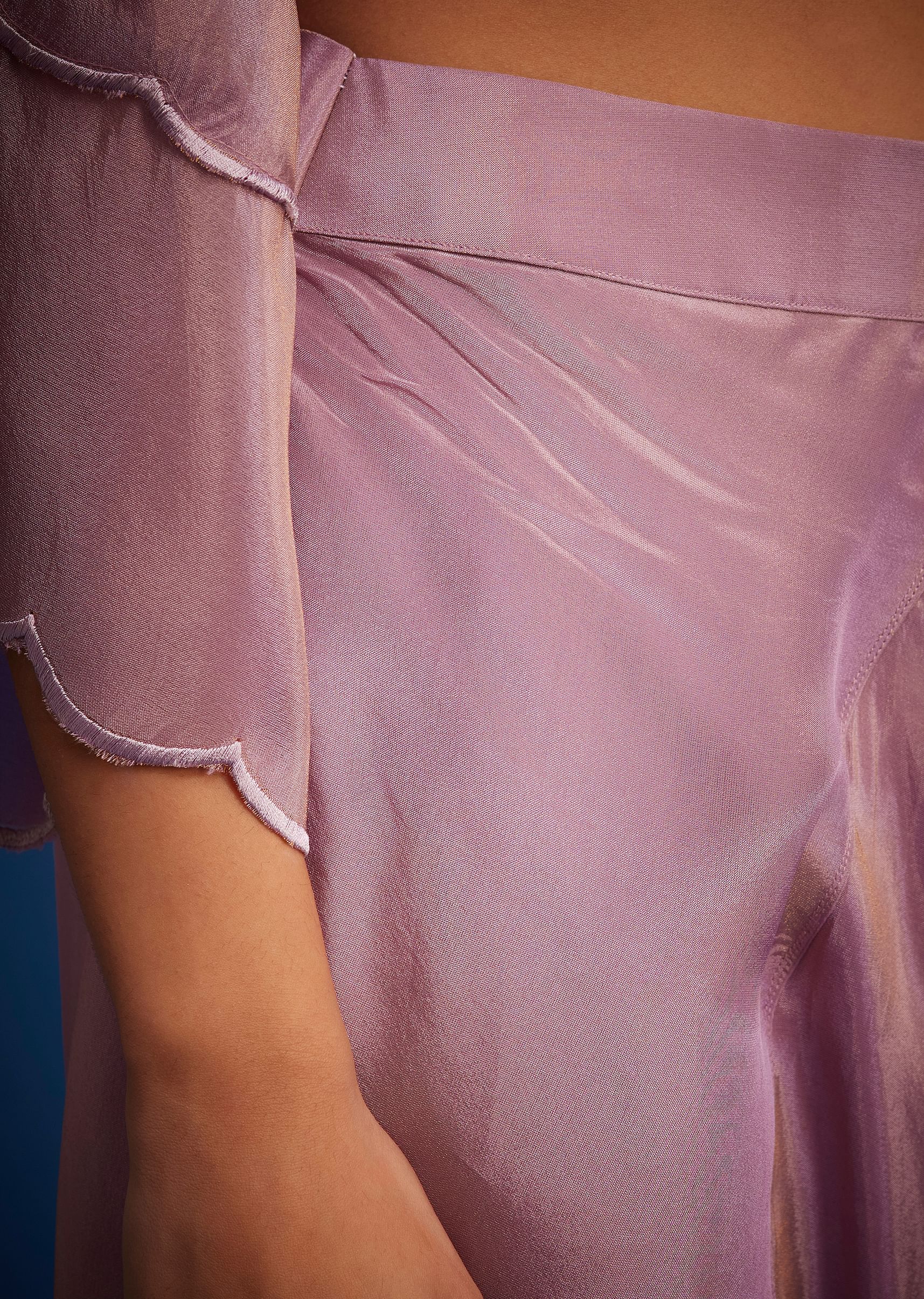 Lavender Tissue Embroidered Dhoti Set