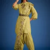 Mehendi Green Tissue Embroidered Dhoti Set