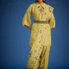Mehendi Green Tissue Embroidered Dhoti Set