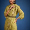 Mehendi Green Tissue Embroidered Dhoti Set