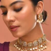 984-white-kundan-pendant-bead-drop-necklace-and-earrings-set-1.webp White Kundan Pendant Bead Drop Necklace and Earrings Set