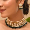 985-green-kundan-choker-necklace-and-earrings-set-1.webp Green Kundan Choker Necklace and Earrings Set