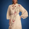 White Tissue Embroidered Dhoti Set