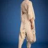 White Tissue Embroidered Dhoti Set