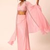 Pink Jacket And Dhoti Set With Mirror Work