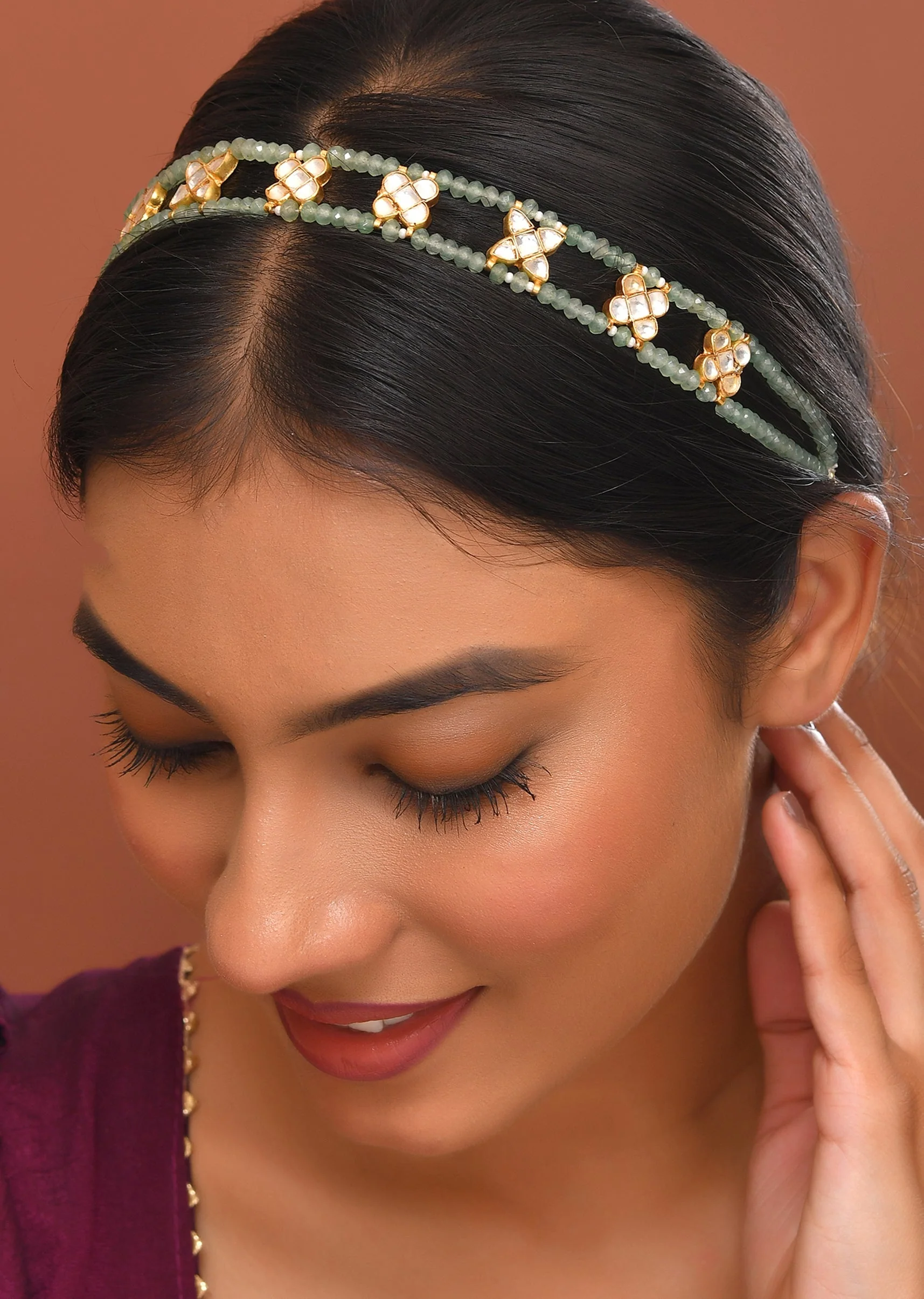 989-mint-blue-floral-kundan-mathapatti-1.webp Mint Blue Floral Kundan Mathapatti