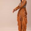 Copper Brown Kurta With Embroidered Jacket And Dhoti