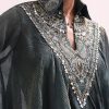 Teal Green Croptop And Dhoti With Embroidered Cape