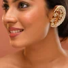 White Kundan Bead Drop Danglers